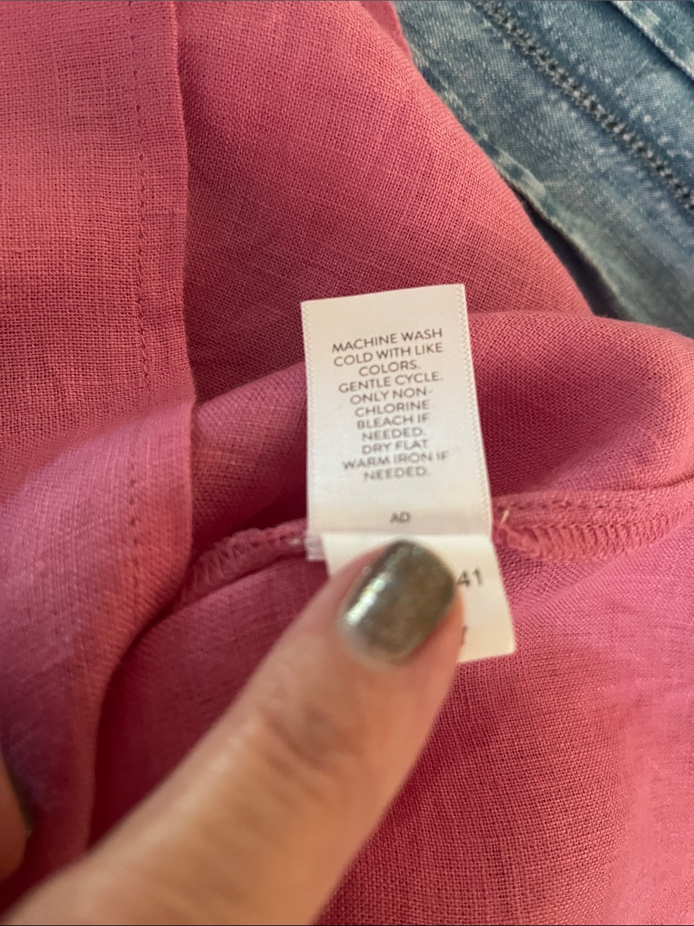 J. Jill Pink Ruffle-Neck Linen Button Tunic - Picture 6 of 6